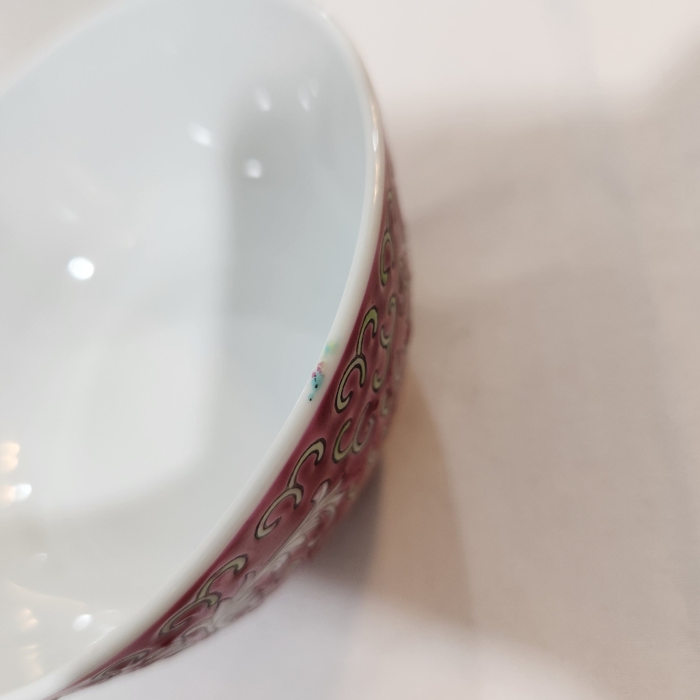 Asian Ceramic Rice Bowl Divided Condiment Dish Set - Picture 6 of 6